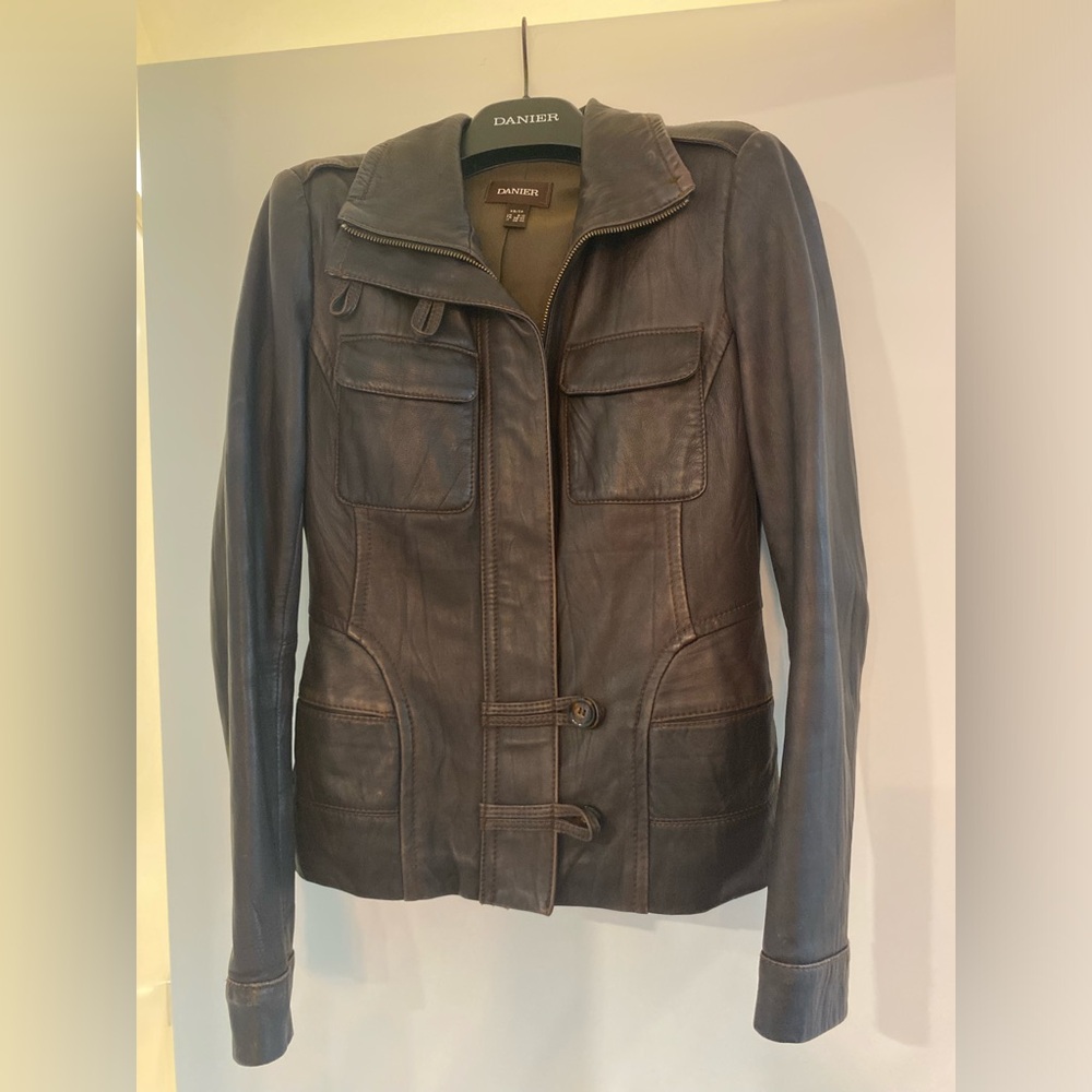 Daniel brown leather jacket XS
